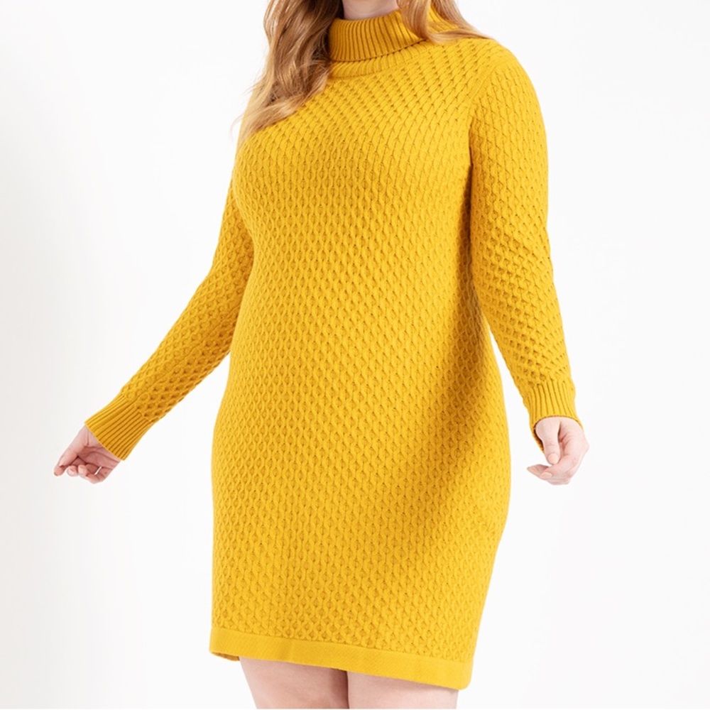 ELOQUII Honeycomb Turtleneck Sweater Dress Size 18/20